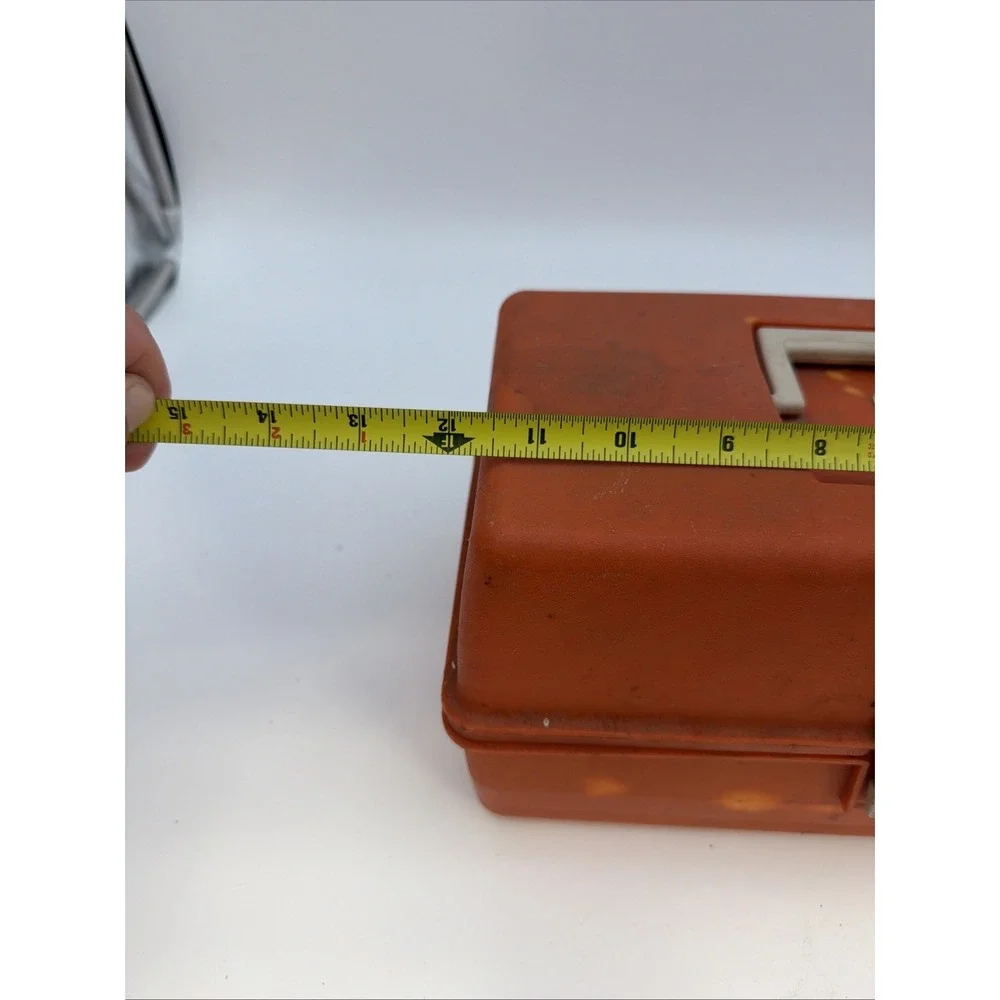 Flambeau Tackle Box PA-102 Orange Two Shelf Fishing USA Vtg